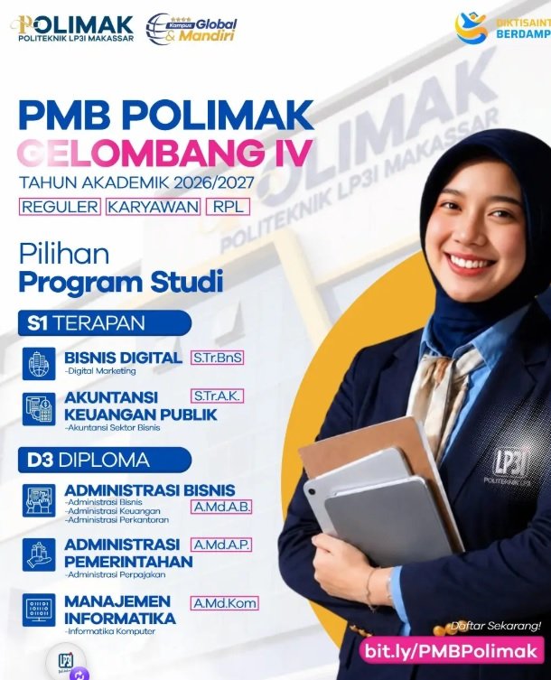 📢 Pendaftaran Gelombang IV Tahun Akademik 2026/2027 dibuka ✨